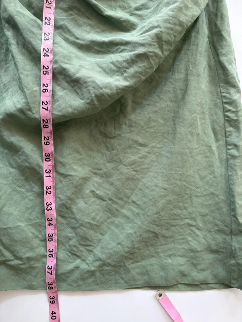 Theory || Linen Side Pleat Mini Dress‎ in Leaf Green 10